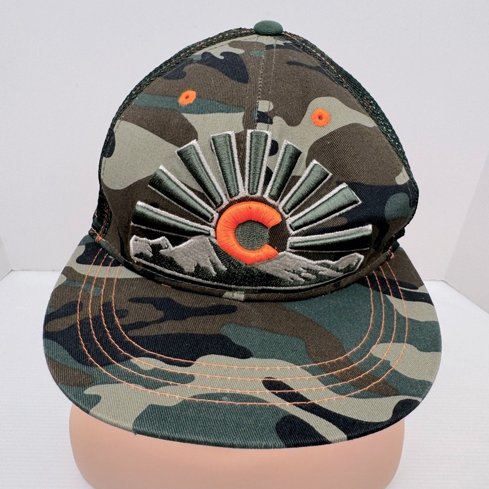 Colorado Cap Hat Flag Mountains Sunset Camo Aksels Embroidered Snapback